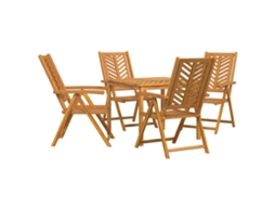 Maison Exclusive - Conjunto De Jantar Para Jardim 5 Pcs Castanho