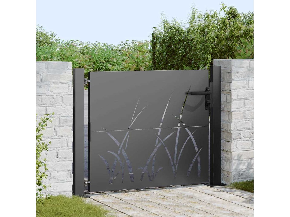 Vidaxl Portão De Jardim 110 X 105 Cm Preto Trancável