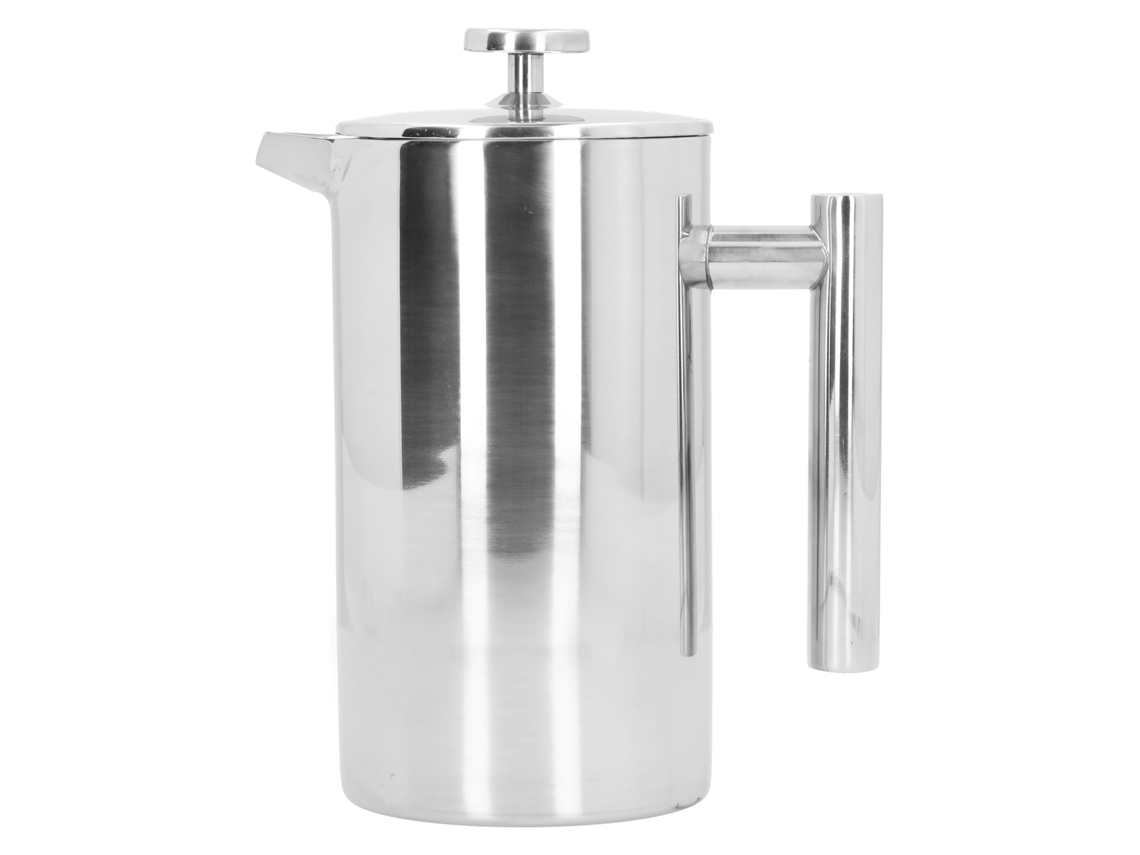 Cafeteira de Pressão Manual 1000ml Aço Inoxidável 304 Anti queimadura com Filtro Fino S/MARCA
