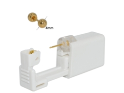 Piercing De Orelha, Dispositivo Descartável Para Perfuração, Estéril, Com Brincos De Aço Inoxidável (1 Par - Esfera Dourada De 4 Mm) Spqment