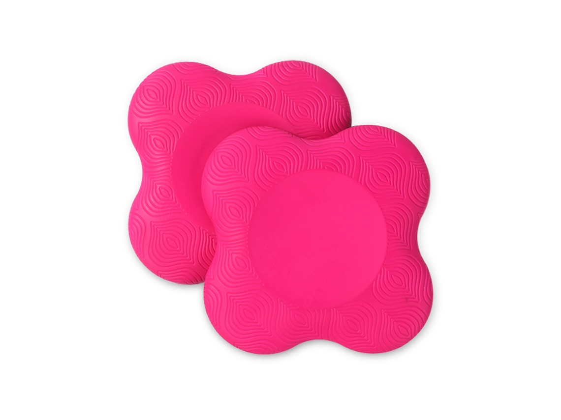 Joelheiras de ioga rosa Brilvibera com suporte reforçado para cotovelos e pulsos.