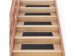 Vidaxl Tapetes De Escada Autoadesivos 30 Peças 76x20 Cm Cinzento Escuro Retangulares