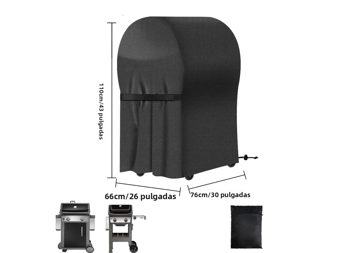 Capa Impermeável para Churrasqueira com Bolsa de Armazenamento Resistente Ao Vento e a Rasgos. MDUG (preta, 76x66x110 Cm)