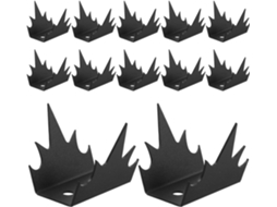 Conjunto de 12 Espigões para Cerca de Fácil Instalação, Metal Preto, Anti escalada, Duráveis SFUSHOS