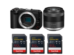 Eos R50 V + Rf S 14 30mm F/4.5 6.3 Is Stm Pz + 3 Sandisk 512gb Extreme Pro Uhs ii Sdxc + Ebook “20 Dicas para Fotos Que Impressionam” CANON