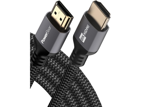 POWERBEAR Cabo HDMI 8K 2m de Alta Velocidade para Jogos Cabo HDMI 8K @ 60Hz 4K @ 120Hz 2K 1080P ARC e Classificado CL3 para Laptop Monitor