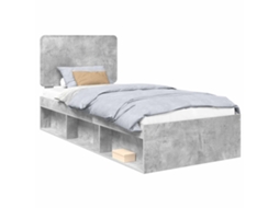 Estrutura da Cama com Cabeceira Cinza Concreto 90x190 cm MAISON EXCLUSIVE