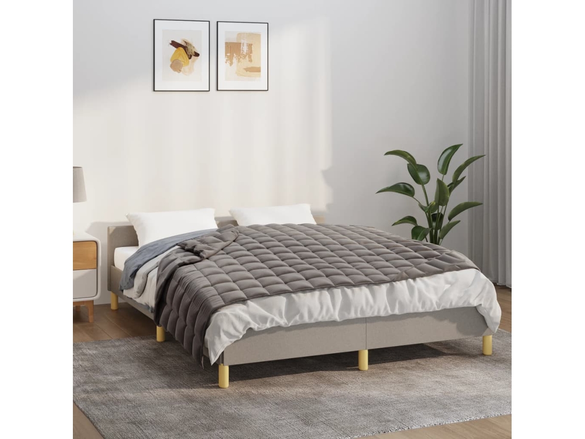 Vidaxl Manta Pesada 10 Kg 140x200 Cm Tecido Cinza