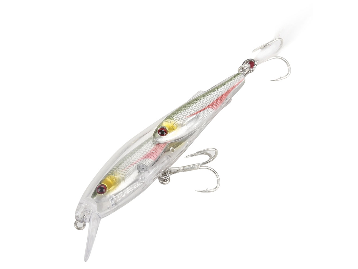 Hard Bait (simulated Fish School To Attract Zander Bass) Simulated Minnow 3-fish School Hard Bait Plastic Zander Bass Lure (green Back)