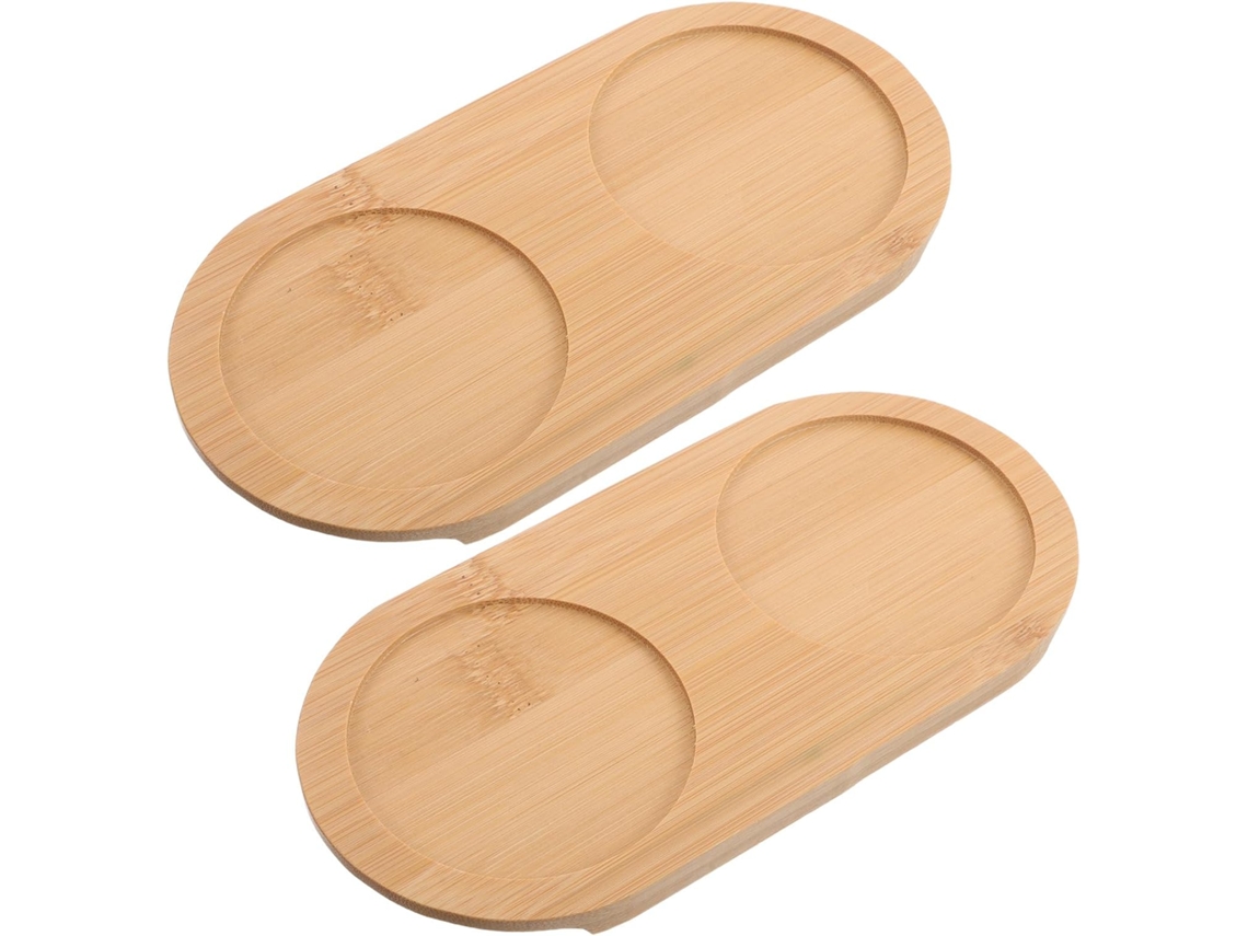 Bandeja De Bambu Para Banheiro Com 2 Compartimentos, Isolamento Térmico E Design Decorativo