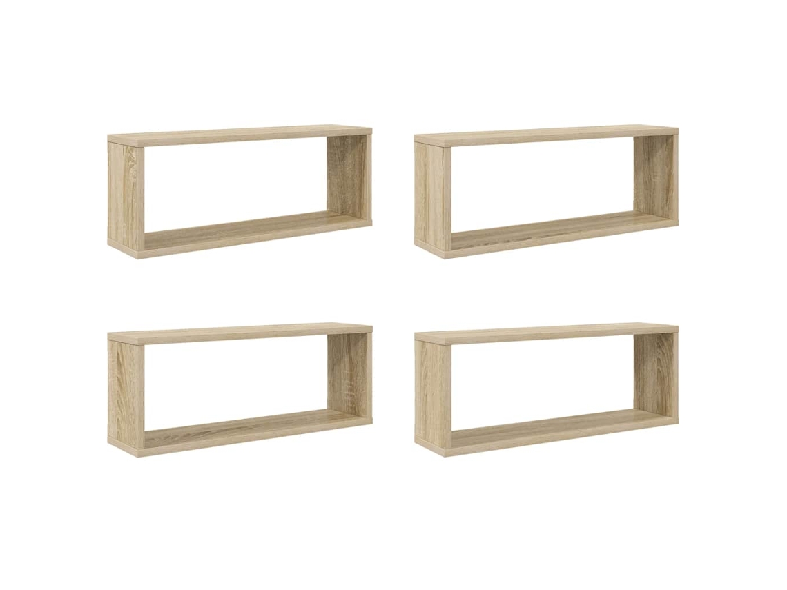 Conjunto de Prateleiras de Parede Cubo 4 MAISON EXCLUSIVE Carvalho Sonoma