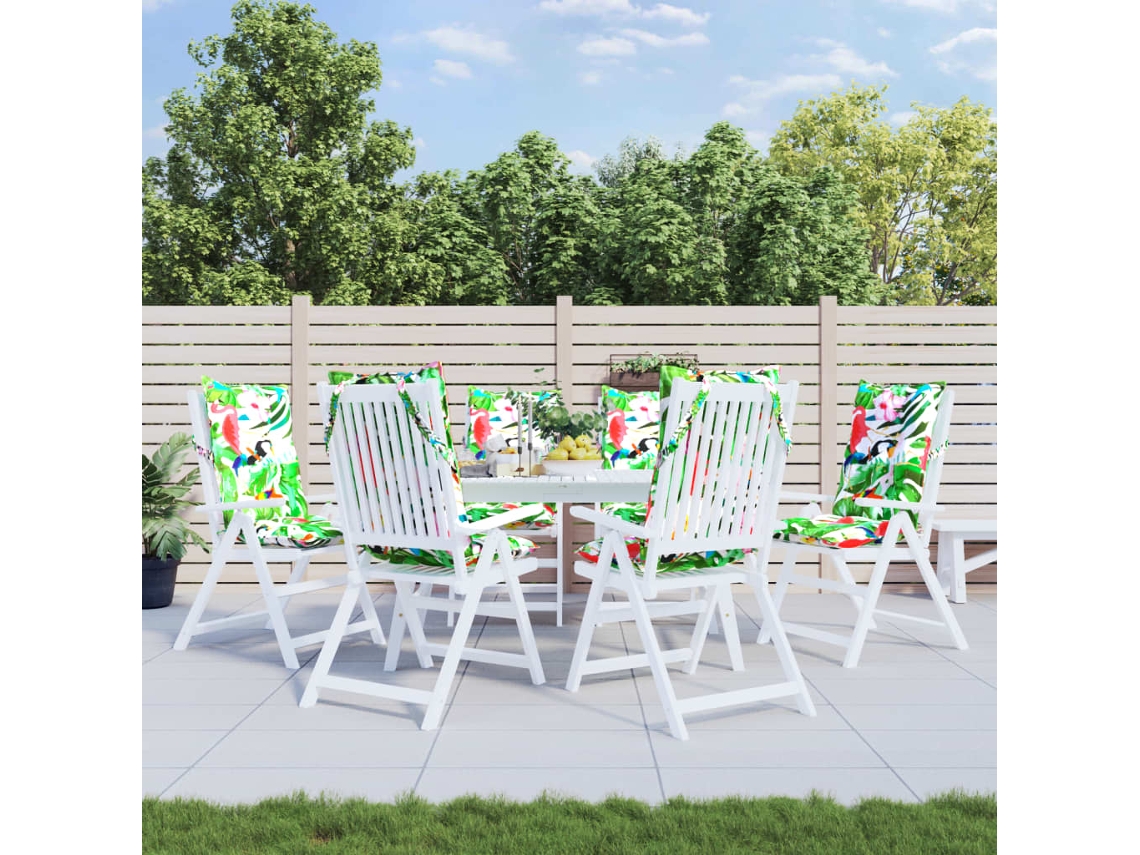Vidaxl Almofadões P/ Cadeira Encosto Alto 6 Pcs Tecido Oxford Multicor
