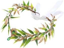 Guirlanda De Folhas Vintage, Tiara De Fada Em Plástico Verde