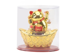 Gato da Sorte com Braço Móvel Alimentado por Energia Solar Lingote Gato Bem vindo Chinês Decorativo para Balcão de Caixa