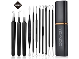 Kit Profissional Para Remoção De Cravos 11 Peças, Ferramentas Para Espetar Espinhas, Tratamento De Cravos, Espinhas E Pontos Brancos Em Estojo De Meta