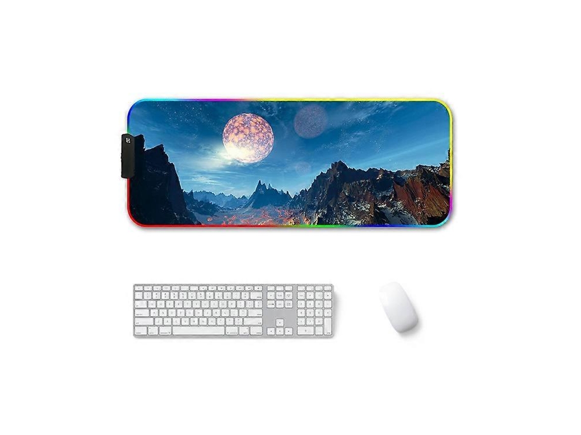 Mousepad Antiderrapante Rgb Luminoso De Transferência Térmica Em Borracha, 300x800x4mm, Modelo F 01. Olysi Shop