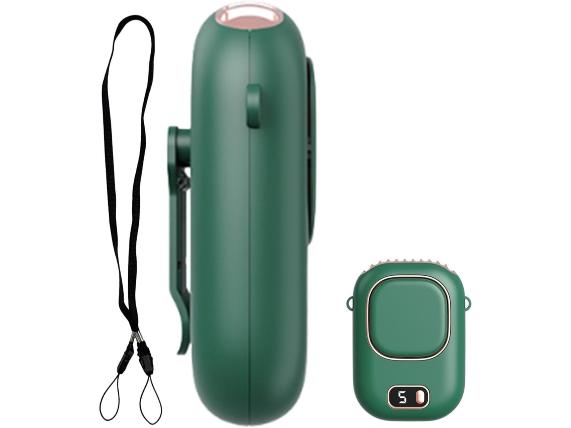 Ventilador Portátil com Clipe Dispositivo de Resfriamento Silencioso 5 Velocidades e Visor Digital CHABERLU