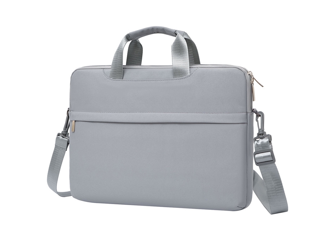 Bolsa Para Computador Portátil 15.6 Polegadas Impermeável Com Interior Macio E Bolso Auxiliar Cinzento, Com Formato Compacto Elysve