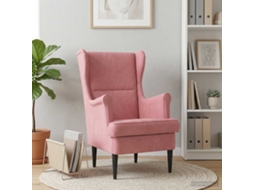 Vidaxl Poltrona Rosa Veludo