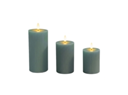 Conjunto De 3 Velas Led Sem Chama Feitas De Cera Real