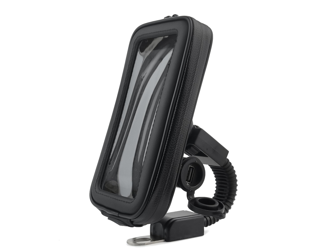 Motocicleta Retrovisor Montar Suporte Celular À Prova D'água Moto Saco Telefone C/ Porta Usb