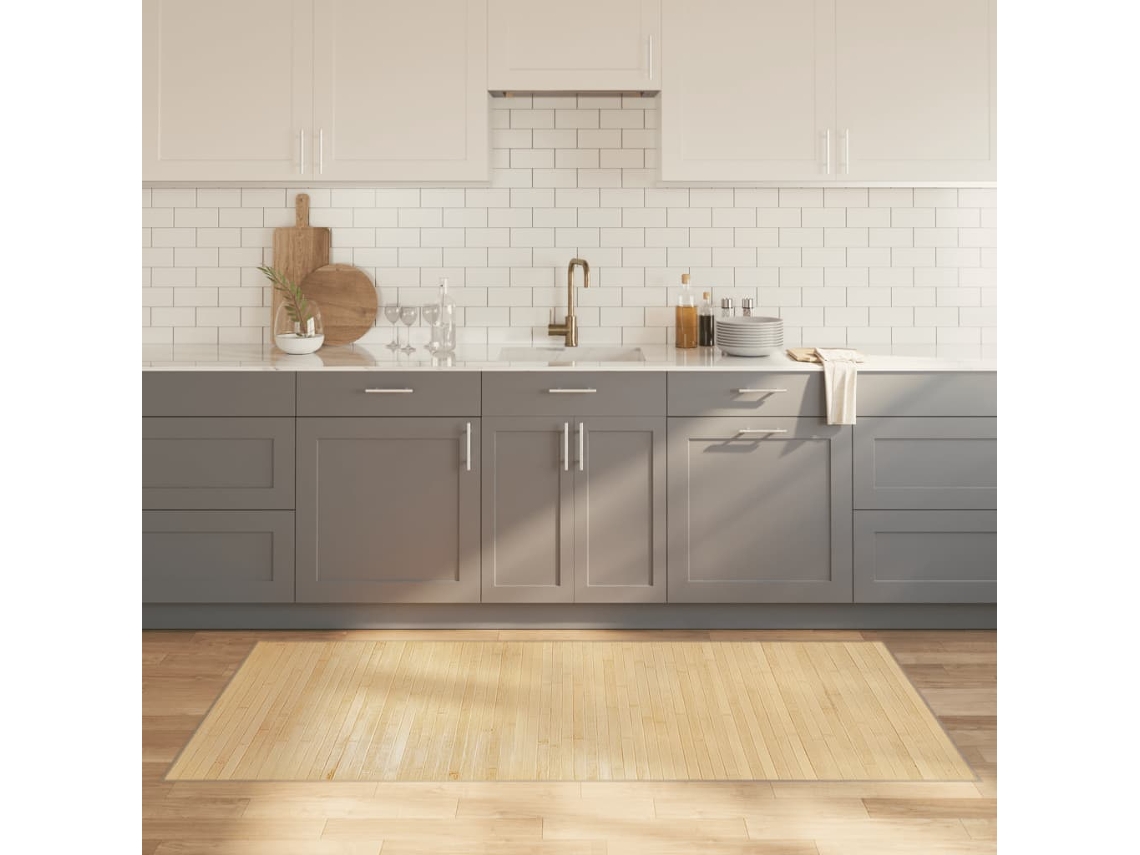 Vidaxl Tapete Retangular 100x200 Cm Bambu Cor Natural Clara
