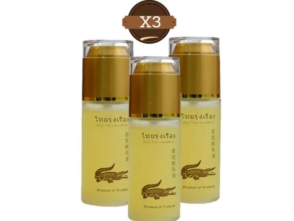 Sérum Óleo - Glory - Óleo Puro De Crocodilo - Reparador Intenso - Antienvelhecimento Natural - Lote 3 X 50ml