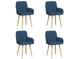 Conjunto 4 Cadeiras De Jantar Vidaxl Azul Tecido (56,5 X 50 X 87,5 Cm)