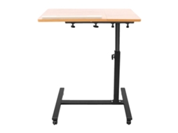 Mesa De Computador Ajustável, Carrinho Móvel Com Rodas, Ajuste De Altura Ergonômico, Marron