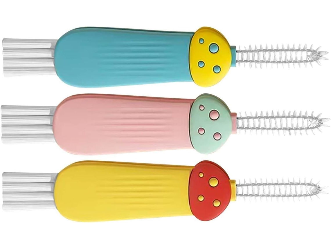 Escova Multifuncional Para Limpeza De Tampas, 3 Peças