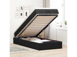 Vidaxl Estrutura De Cama Otomana Com Colchão Preto 80x200cm Veludo