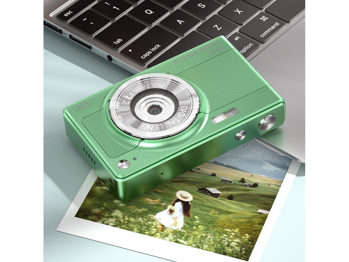 Câmera de vídeo digital MDUG HD 1080p com tela IPS de 2,88 polegadas e zoom digital de 8x (verde, somente a câmera)