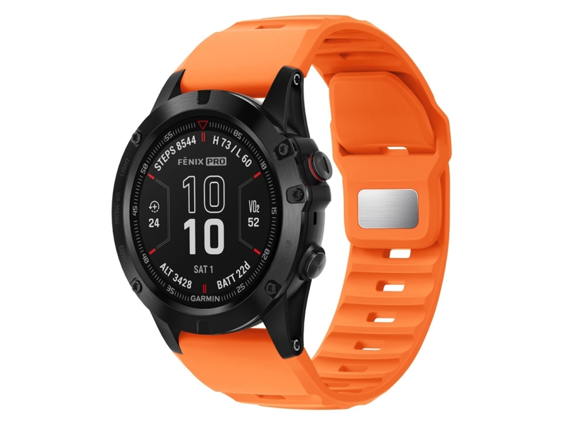 Bracelete para Garmin Fenix 7x / 7x Pro Silicone Estampa Rugosa Liberação Rápida Laranja XIAOMOYU