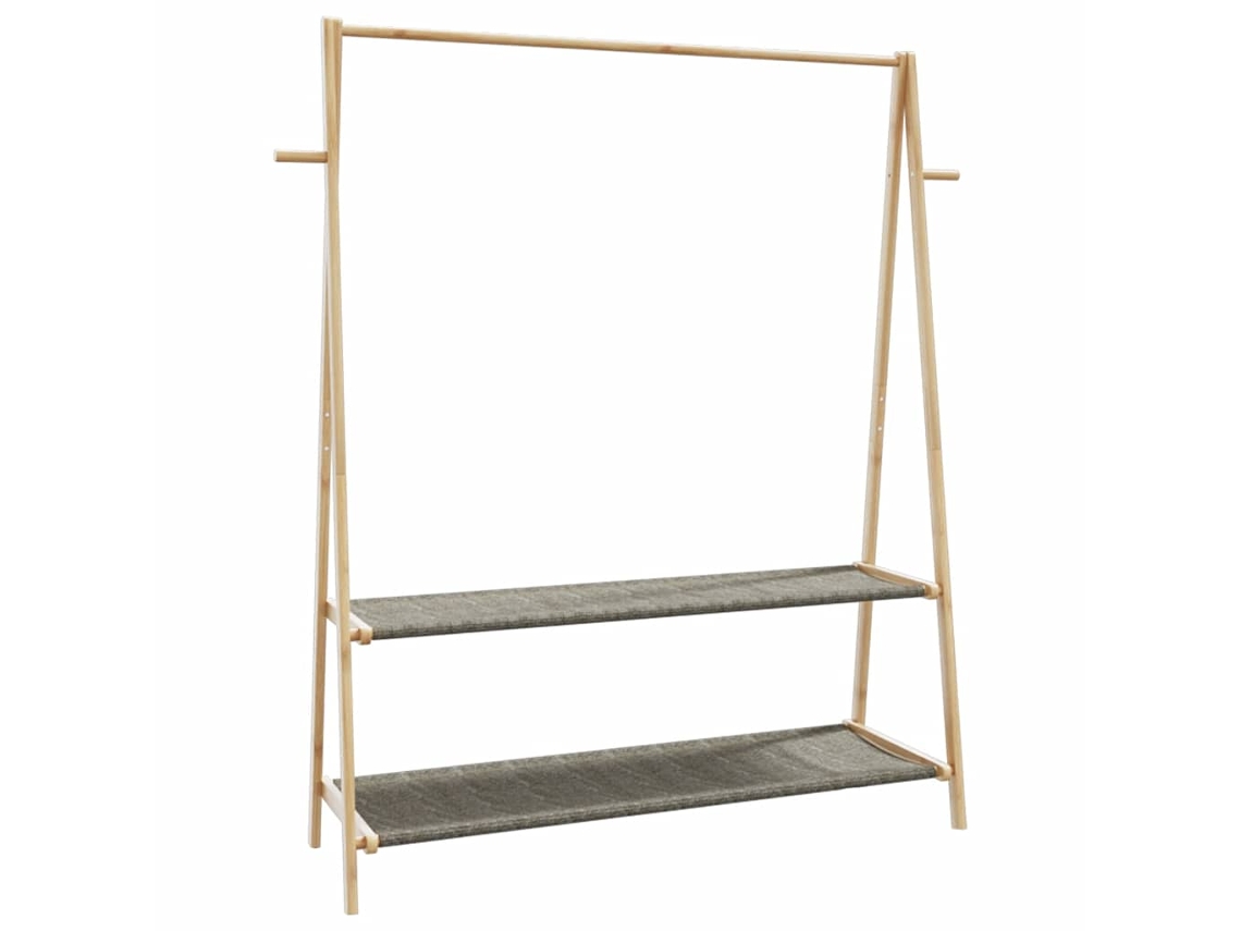 vidaXL Roupeiro com prateleiras 132x45,5x150,5 cm bambu
