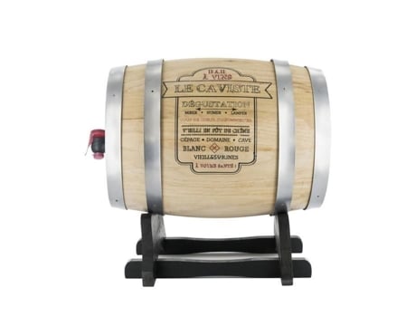 Dispensador de vinho - THE CONCEPT FACTORY - Barril - 3 L - Madeira - Cinzento