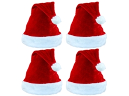 Pack de 4 gorros de Natal para adultos, chapéu de inverno em plush unissexo para festas LAXISCREED