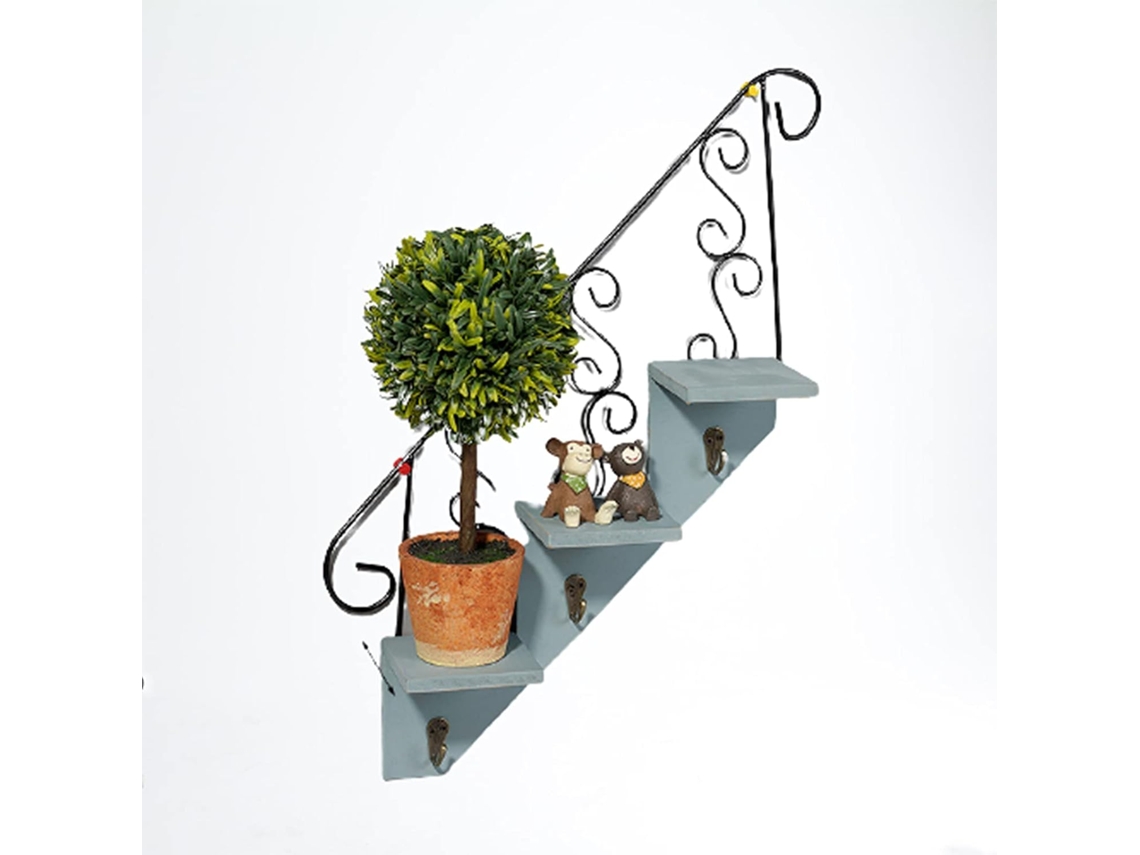 Suporte Plantas Escada Decorativa Azul