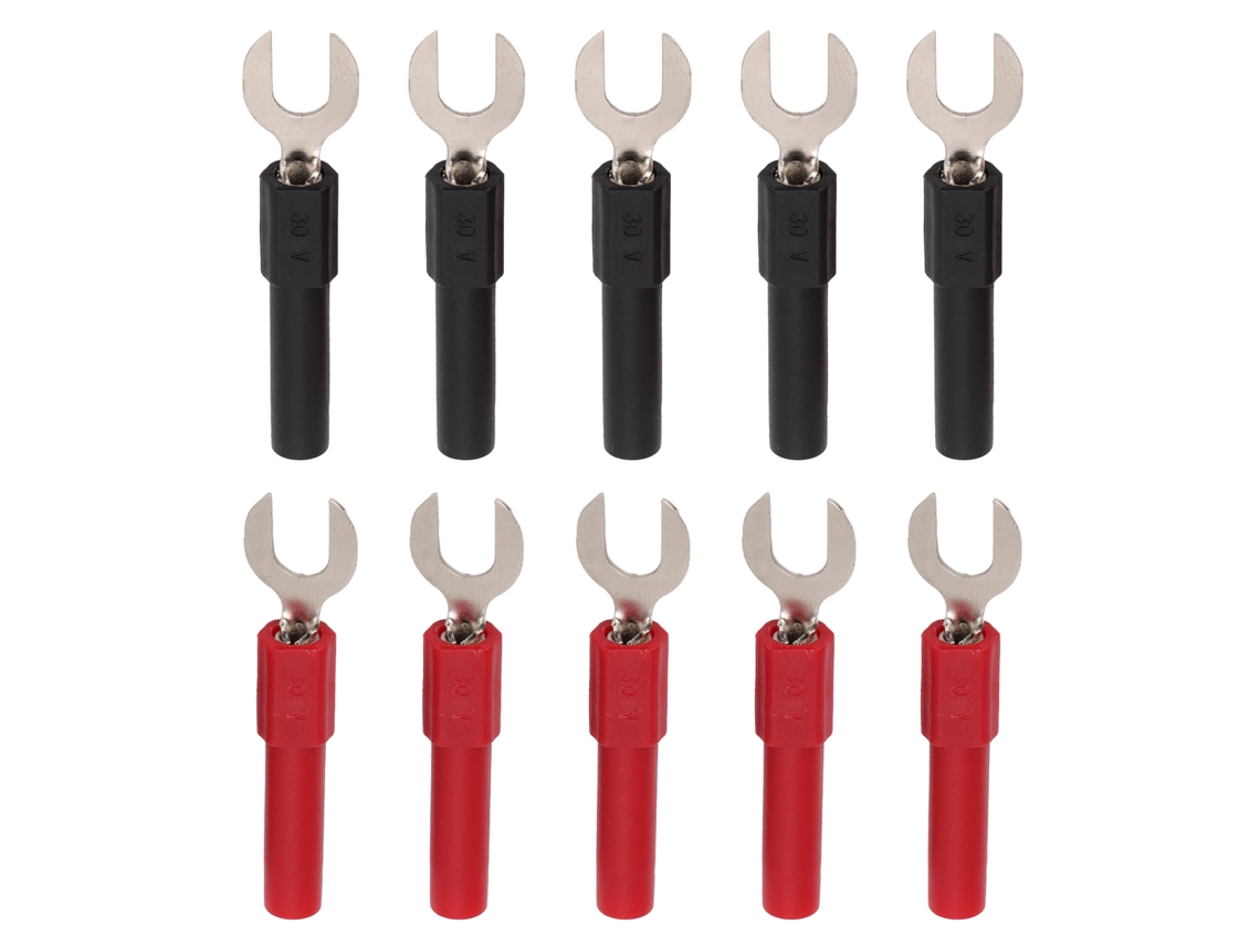 Yuru 10pcs Conectores de Fio Garfo U Tipo Latão Pvc 10a 4mm para Equipamentos Eletrônicos Automóveis