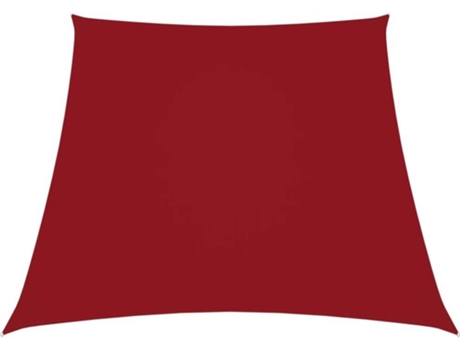 Para-sol estilo vela tecido oxford trapézio 3/4x3 m vermelho