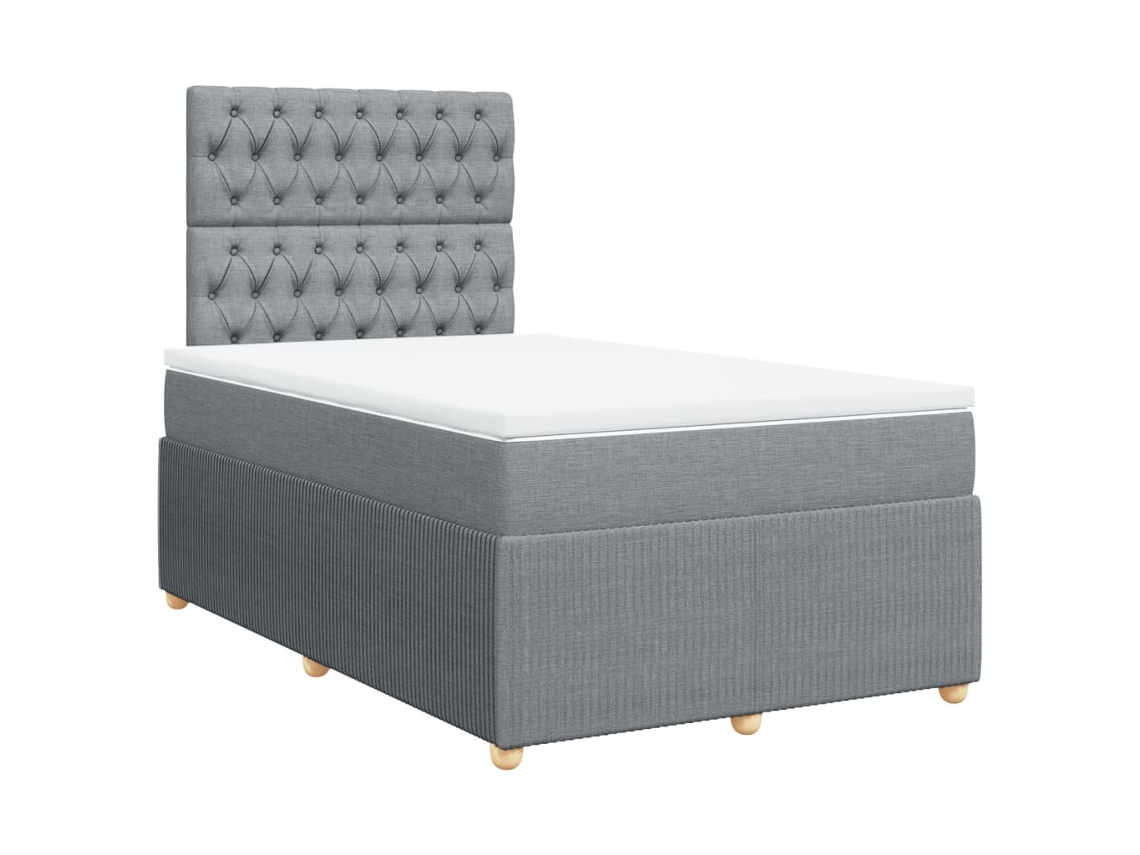 Box Spring Bed, Box Spring Beds Vidaxl Cinzeto Tecido (120 X 200 Cm)