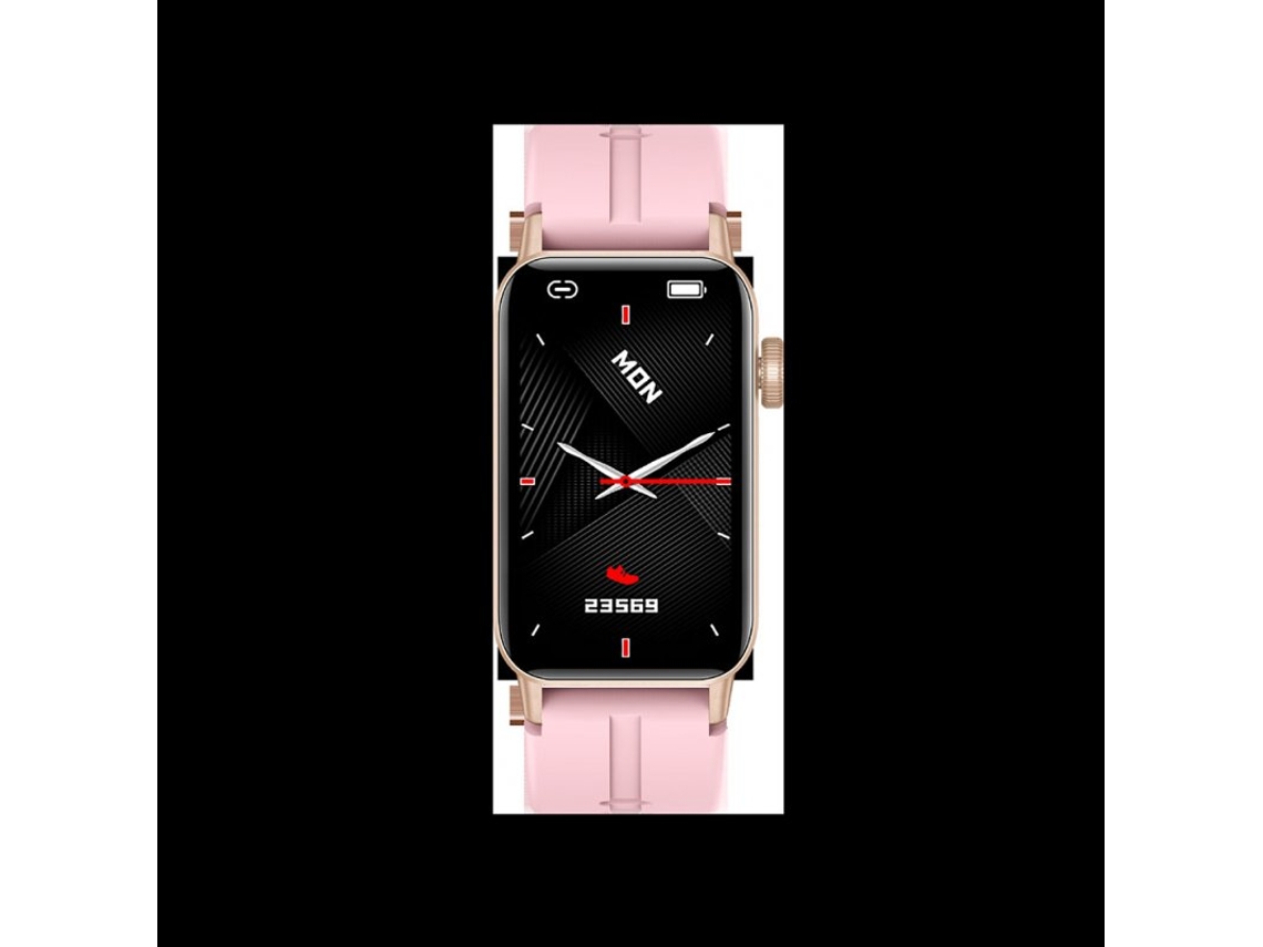 Smartwatch Monitor de Pressão Arterial de Oxigênio no Sangue Ip68 À Prova D'Água Silicone Rosa