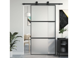 Porta Deslizante | Porta De Correr 102,5x205 Cm Vidro Temperado E Alumínio Preto Wsd244170 Lovely Home