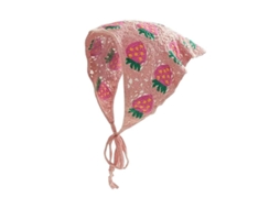 2026 bufanda de Cabeza Tejida Al Crochet Estilo Francés para Niñas Con Patrón de Flores Y Lazos Ajustables