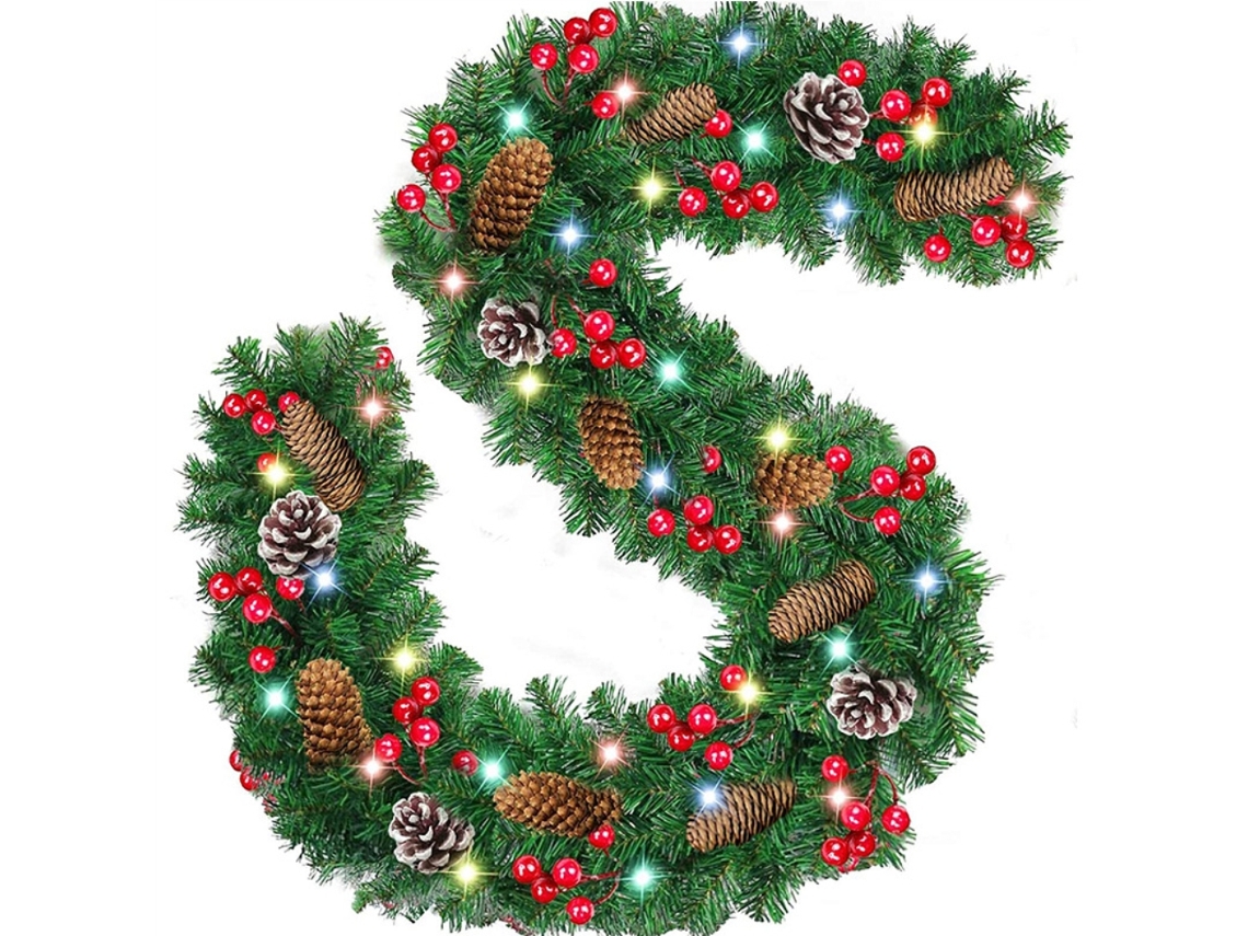 Laxiscreed Guirlanda De Natal De Rattan Com Luzes Led Para Decoração Festiva E Aconchegante