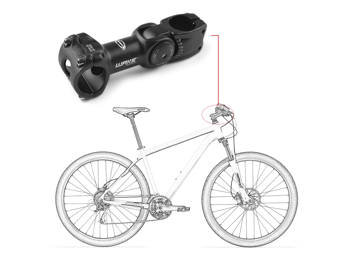 CUBO de guidão Mali ajustável 60 graus para bicicleta MTB alumínio 25.4mm/31.8mm