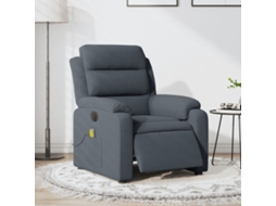 Vidaxl Poltrona De Massagens Reclinável Elétrica Veludo Cinza-escuro
