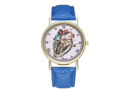 Reloj De Pulsera Unisex De Cuero Moda Para Hombre Y Mujer (azul)