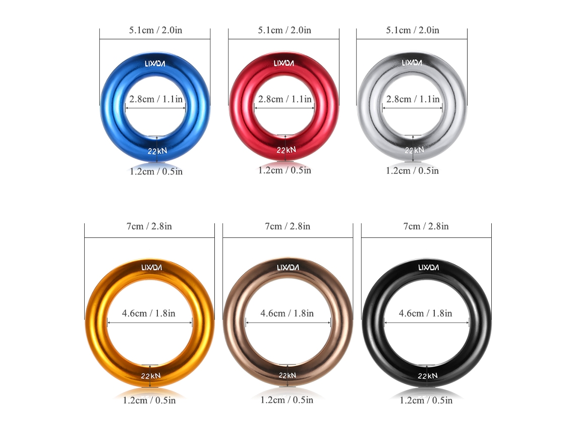 Anel de Rapel Outdoor 22kn para Escalada de Montanha S/MARCA