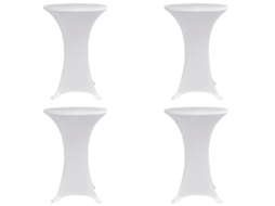Vidaxl Capa Para Mesa De Pé Elástica Ø60 Cm 4 Pcs Branco