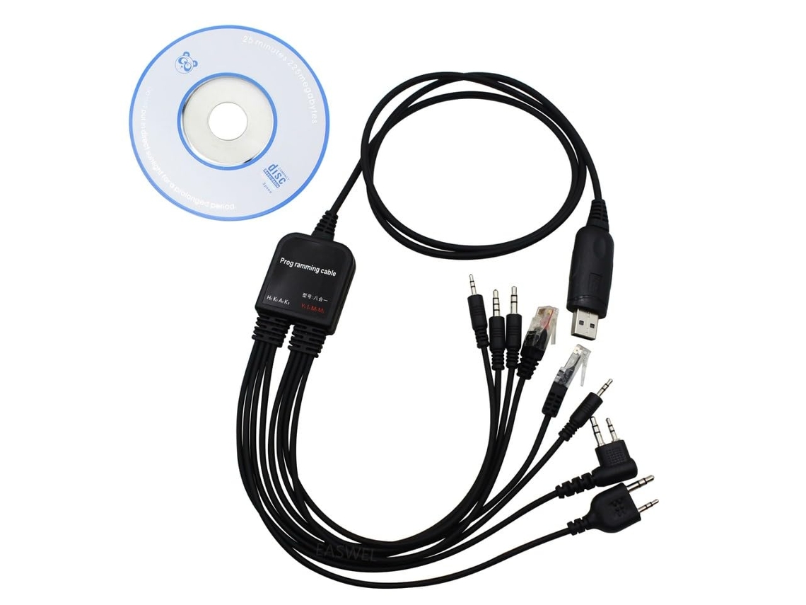 Cabo De Programação Usb 8em 1 Compatível Com Motorola Ct450 Ls Ep450 Gp2000